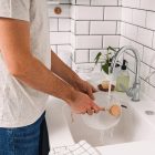 Cserélhető fejű fa mosogatókefe növényi sörtével (4,7 cm)